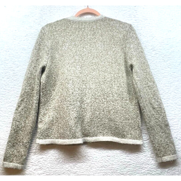 Banana Republic Womens Sweater Small Beige Cream Cardigan Bucle Knit Open Front - Picture 2 of 11